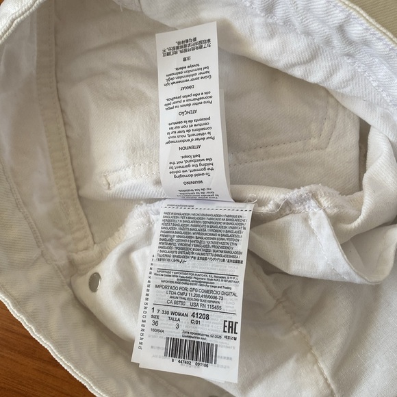 ❤️ Mango White Cotton Shorts Size 4 EUR 36 NWOT - Picture 13 of 14